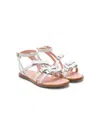 Elisabetta Franchi La Mia Bambina Bow-detailed Leather Sandals In White