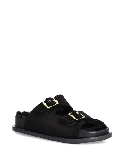 Elisabetta Franchi La Mia Bambina Kids' Buckle Detail Sandals In Black