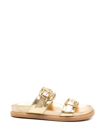 Elisabetta Franchi La Mia Bambina Kids' Buckle Strap Sandals In Gold