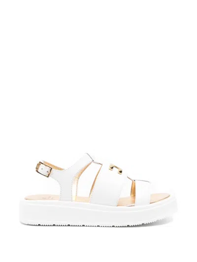 Elisabetta Franchi La Mia Bambina Kids' Buckle Strap Sandals In White