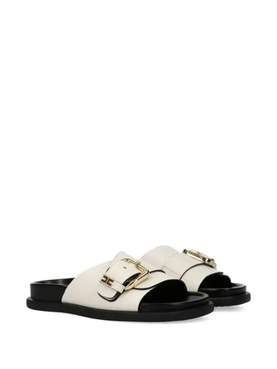 Elisabetta Franchi La Mia Bambina Kids' Buckle-strap Sandals In White