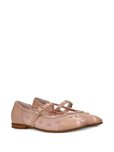 Elisabetta Franchi La Mia Bambina Kids' Buckle-detail Ballerinas In Neutral