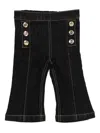 Elisabetta Franchi La Mia Bambina Button-detail Jeans In Black