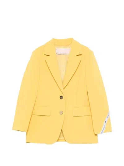 Elisabetta Franchi La Mia Bambina Kids' Button Flap Jacket In Yellow