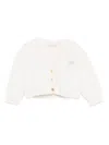 Elisabetta Franchi La Mia Bambina Buttoned Logo-embroidered Cardigan In White