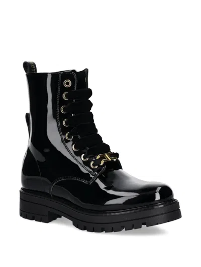 Elisabetta Franchi La Mia Bambina Kids' Chain-detail Lace-up Boots In Black