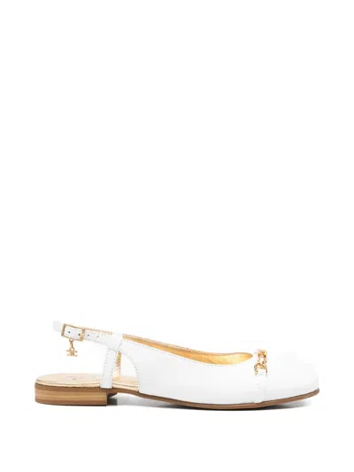 Elisabetta Franchi La Mia Bambina Kids' Chain-strap Ballet Flats In White