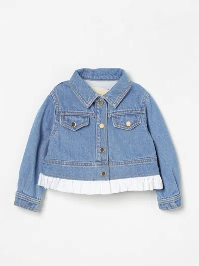 Elisabetta Franchi La Mia Bambina Coat  Kids Color Denim