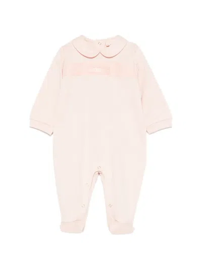 Elisabetta Franchi La Mia Bambina Babies' Collared Pajamas In Pink