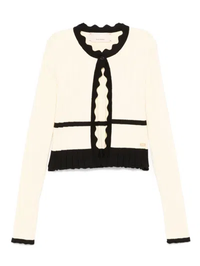 Elisabetta Franchi La Mia Bambina Kids' Contrasting-trim Cardigan In Yellow