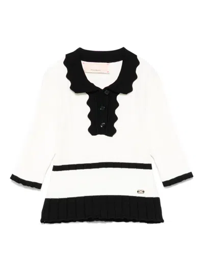 Elisabetta Franchi La Mia Bambina Kids' Contrasting-trim Top In White