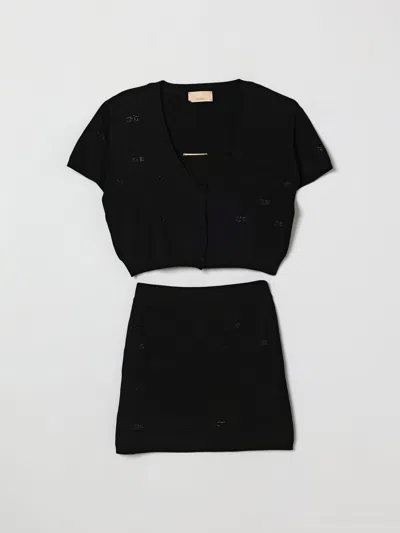 Elisabetta Franchi La Mia Bambina Kids'  Cotton Set In Black