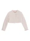 Elisabetta Franchi La Mia Bambina Cotton-blend Tweed Jacket In Pink