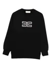 Elisabetta Franchi La Mia Bambina Crystal-embellished Logo Sweatshirt In Black