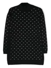 Elisabetta Franchi La Mia Bambina Crystal-embellished Monogram Dress In Black