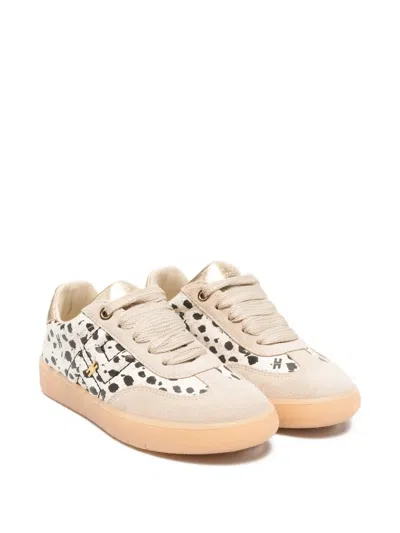 Elisabetta Franchi La Mia Bambina Kids' Dalmatian-pattern Sneakers In Neutral