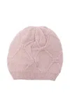Elisabetta Franchi La Mia Bambina Diamond-knit Beanie In Pink