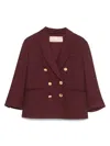 Elisabetta Franchi La Mia Bambina Double-breasted Blazer In Red
