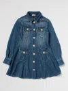 Elisabetta Franchi La Mia Bambina Dress  Kids Color Denim In Denim