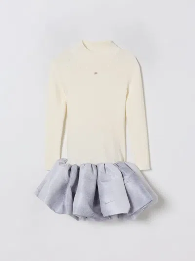 Elisabetta Franchi La Mia Bambina Dress  Kids Color Milk In Neutral