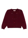 Elisabetta Franchi La Mia Bambina Embellished-button Cardigan In Brown