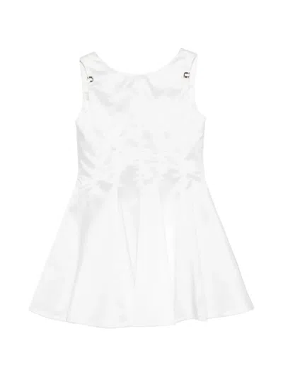 Elisabetta Franchi La Mia Bambina Kids' Embellishment Sleeveless Dress In White
