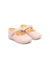 Elisabetta Franchi La Mia Bambina Embroidered-logo Ballerinas Shoes In Pink