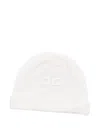 Elisabetta Franchi La Mia Bambina Embroidered-logo Beanie In White