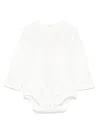 Elisabetta Franchi La Mia Bambina Embroidered-logo Body In White