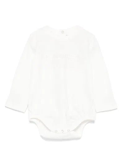 Elisabetta Franchi La Mia Bambina Babies' Embroidered-logo Body In White