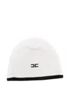 Elisabetta Franchi La Mia Bambina Embroidered-logo Cotton Knitted Hat In White