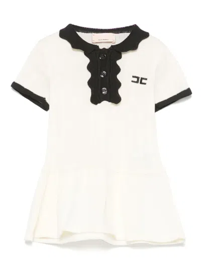 Elisabetta Franchi La Mia Bambina Babies' Embroidered-logo Dress In White