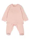 Elisabetta Franchi La Mia Bambina Logo-embroidered Pyjamas In Pink