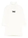 Elisabetta Franchi La Mia Bambina Embroidered-logo Turtleneck Top In White