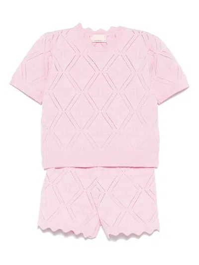 Elisabetta Franchi La Mia Bambina Babies' Embroidered Shorts (set Of Two)