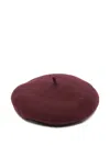 Elisabetta Franchi La Mia Bambina Embroidered Wool Beret In Brown