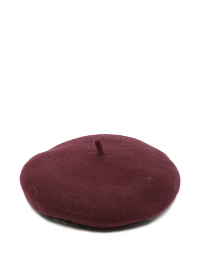 Elisabetta Franchi La Mia Bambina Kids' Embroidered Wool Beret In Brown