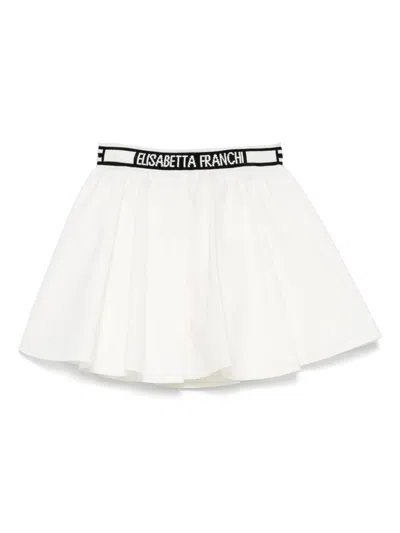 Elisabetta Franchi La Mia Bambina Kids' Flared Skirt In White