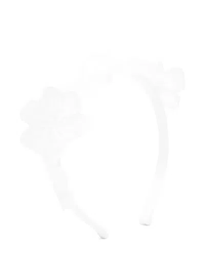 Elisabetta Franchi La Mia Bambina Kids' Floral-appliqué Headband In White