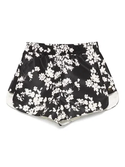 Elisabetta Franchi La Mia Bambina Kids' Floral-print Shorts In Black