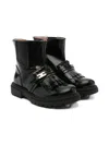 Elisabetta Franchi La Mia Bambina Fringe-detail Boots In Black
