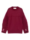 Elisabetta Franchi La Mia Bambina Gathered-sleeve Sweatshirt In Pink