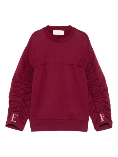 Elisabetta Franchi La Mia Bambina Kids' Gathered-sleeve Sweatshirt In Pink