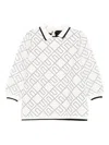 Elisabetta Franchi La Mia Bambina Geometric-pattern Dress In White