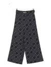 Elisabetta Franchi La Mia Bambina Geometric-pattern Trousers In Black