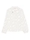 Elisabetta Franchi La Mia Bambina Geometric-print Balloon-sleeve Blouse In Neutral