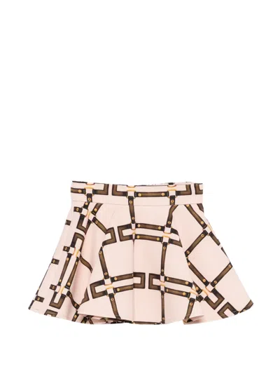 Elisabetta Franchi La Mia Bambina Babies' Geometric Print Skirt In Pink