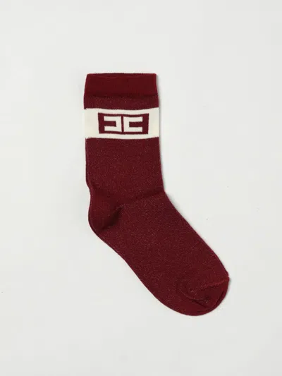 Elisabetta Franchi La Mia Bambina Girls' Socks  Kids Color Burgundy
