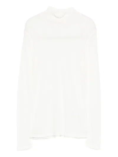 Elisabetta Franchi La Mia Bambina Kids' High-neck Long-sleeve Top In White