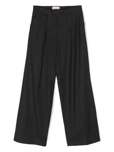 Elisabetta Franchi La Mia Bambina Kids' High-waist Palazzo Trousers In Black